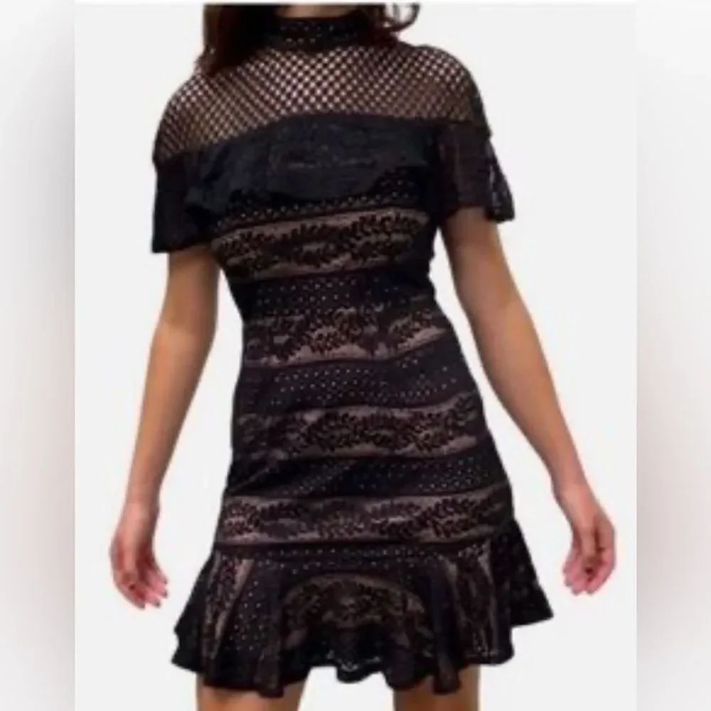 NWOT Selfie Leslie Black Puff Sleeve Mini Dress size small